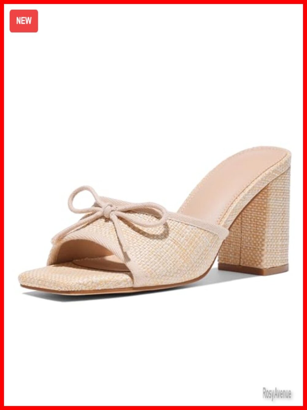 Chunky Block Heel Sandals for Women Summer Wedge Heels Bow Accents